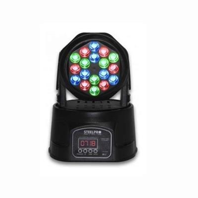 Cabeza Móvil LED WASH (Tipo Beam), 18 LED X 5 
Watts RGB.