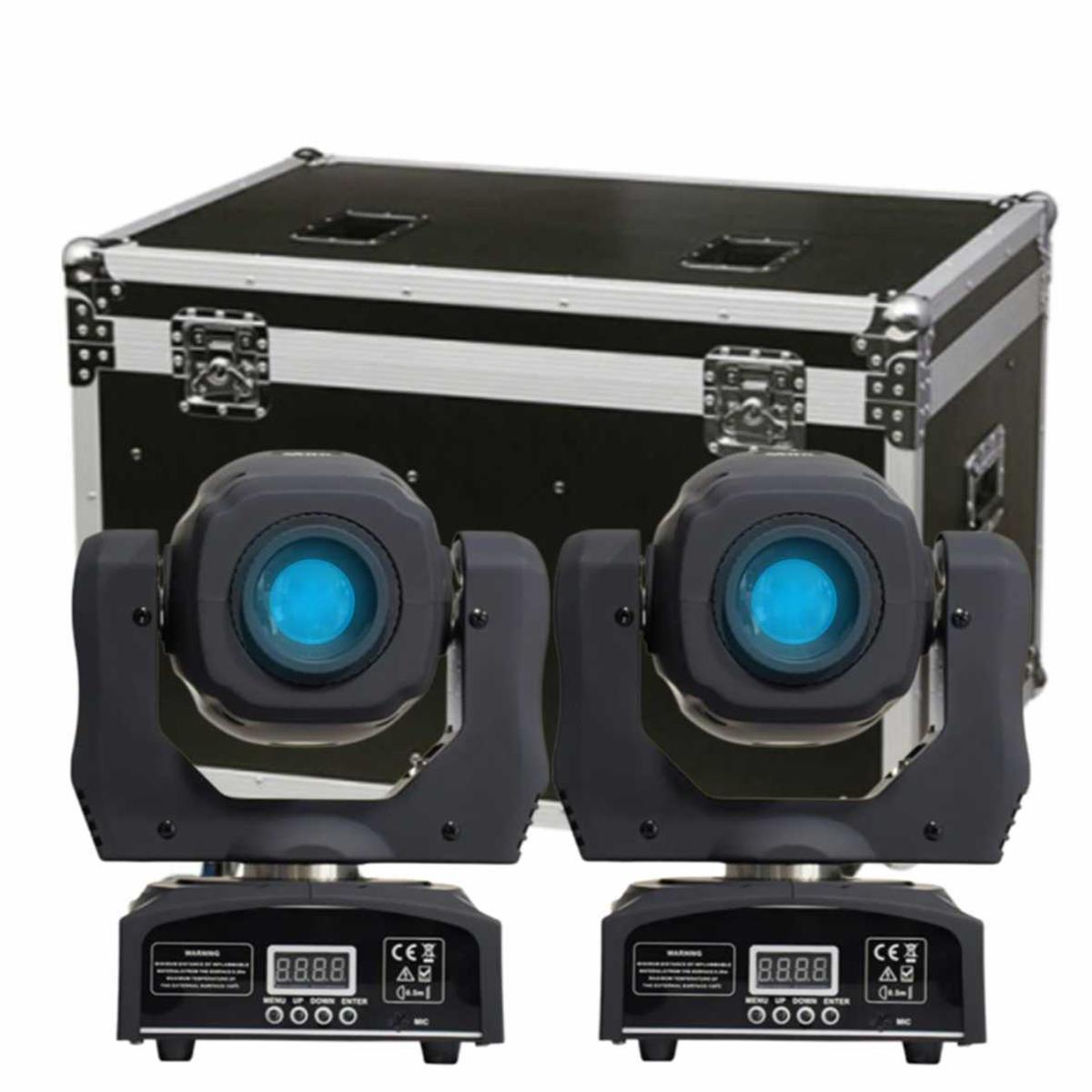 Case con 2 Cabezas Movil BEAM Profesional (Frost, 
Prisma, Gobos Dicroicos), 230Watts ALTA 
POTENCIA.