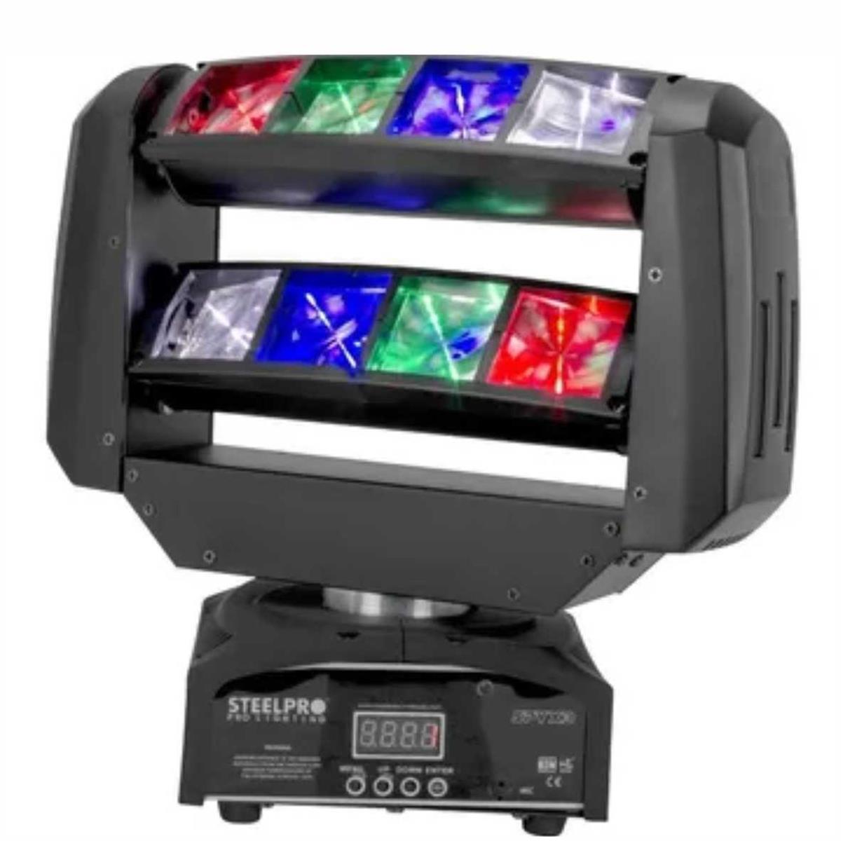 Cabeza Movil Minispider LED "FX" 8Leds x 10Watts 
RGBW doble motorizacion