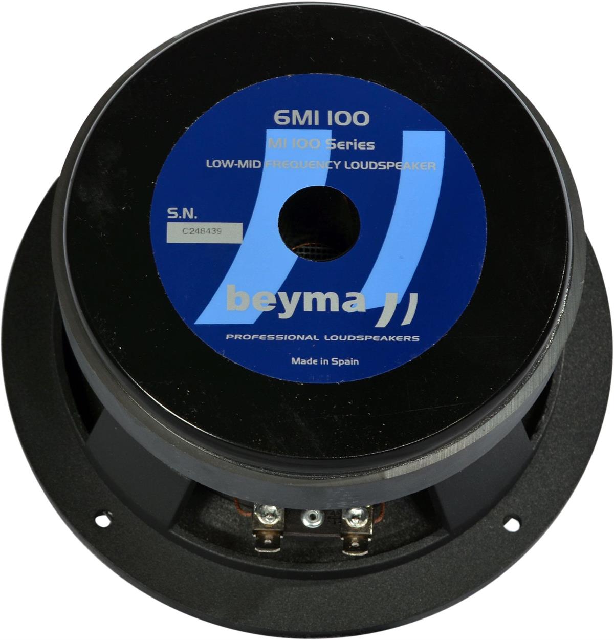 Bocina de 6" pulgadas, impedancia: 8 ohms, potencia AES: 250 watts, programa: 500 watts, sensibilidad: 94 dB, rango de frecuencia: 100 - 8,000 Hz, bobina móvil: 2" pulgadas, (51.7 mm), peso: 2.2 kg, imán: ferrita.