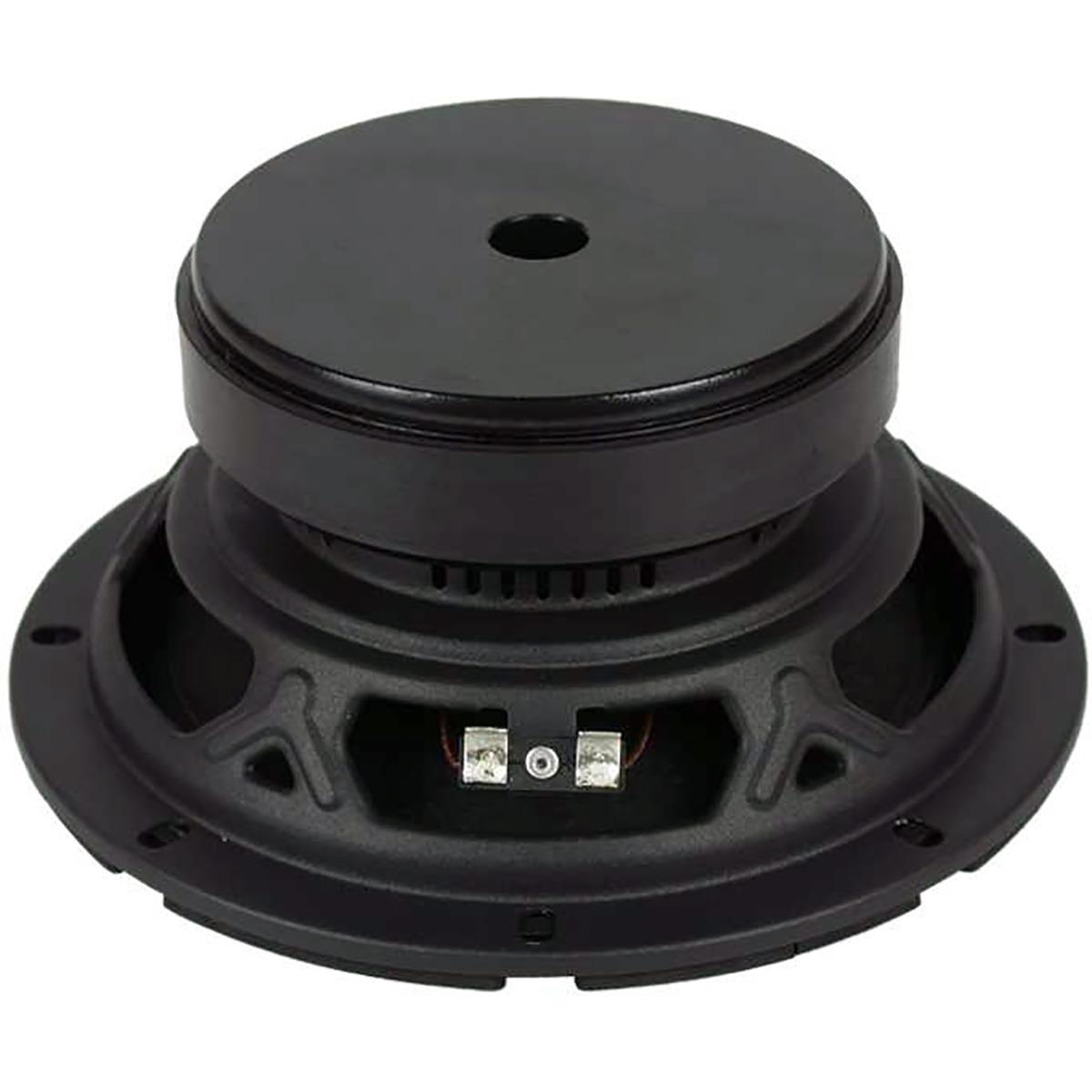 Bocina de 8" pulgadas a 8 ohms, potencia AES: 300 watts, potencia programa: 600 watts, sensibilidad: 95 dB, rango de frecuencias: 70 - 4,000 Hz, bobina móvil: 2", peso: 3.25 kg, imán: ferrita, tecnologías: MMSS.