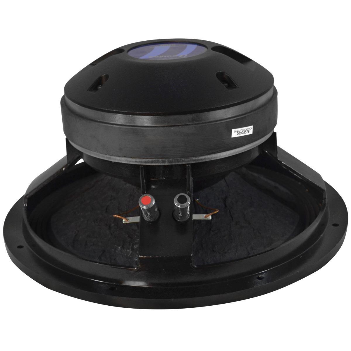 Altavoz de 12" pulgadas (300 mm), impedancia 8 ohms, potencia AES LF: 300 watts, AES HF: 100 watts, programa LF: 600 watts, programa HF: 200 watts, sensibilidad LF: 98 dB, sensibilidad HF: 105 dB, rango de frecuencia: 35 - 17,000 Hz, bobina móvil LF: 3” pulgadas, HF: 2.9” pulgadas, dispersión: 90º grados, peso: 7.85 kg, imán: ferrita.