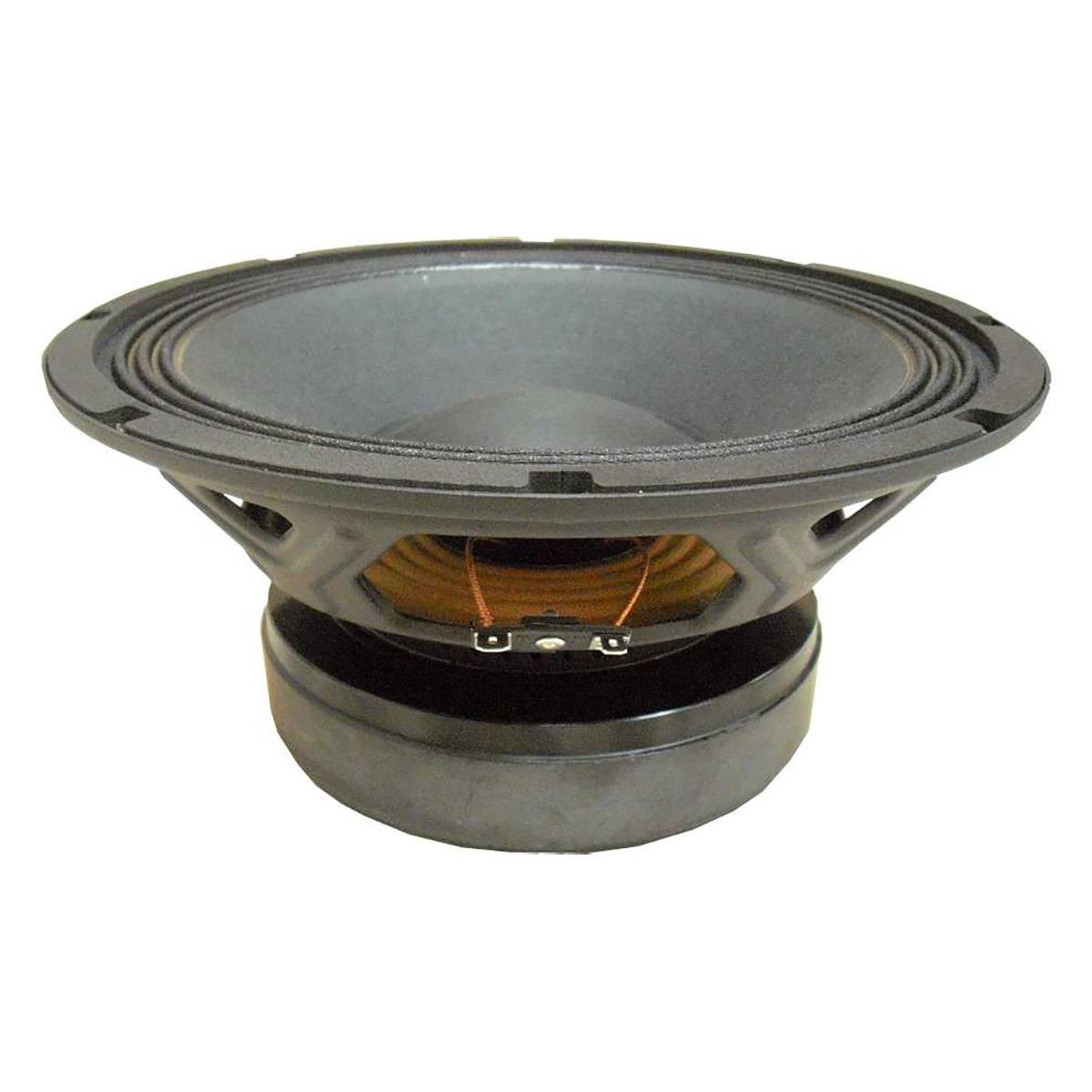 Altavoz de ferrita de 10" pulgadas, optimizado para sistemas PA de 2 o 3 vías y arreglos lineales para aplicaciones profesionales, potencia: 1,000 watts a 8 ohms, bobina móvil de 2.5" pulgadas, rango de frecuencias: 70 - 5,000 Hz, sistema de enfriamiento Malt Cross, compresión de pérdida de baja potencia, sensibilidad: 96 dB, marco optimizado de acero prensado, circuito magnético optimizado FEA, diseñado con tecnología MMSS para un alto control, linealidad y muy baja distorsión armónica, parámetros optimizados LSI, cono impermeable con tratamiento para ambos lados, peso: 6.1 kg.
