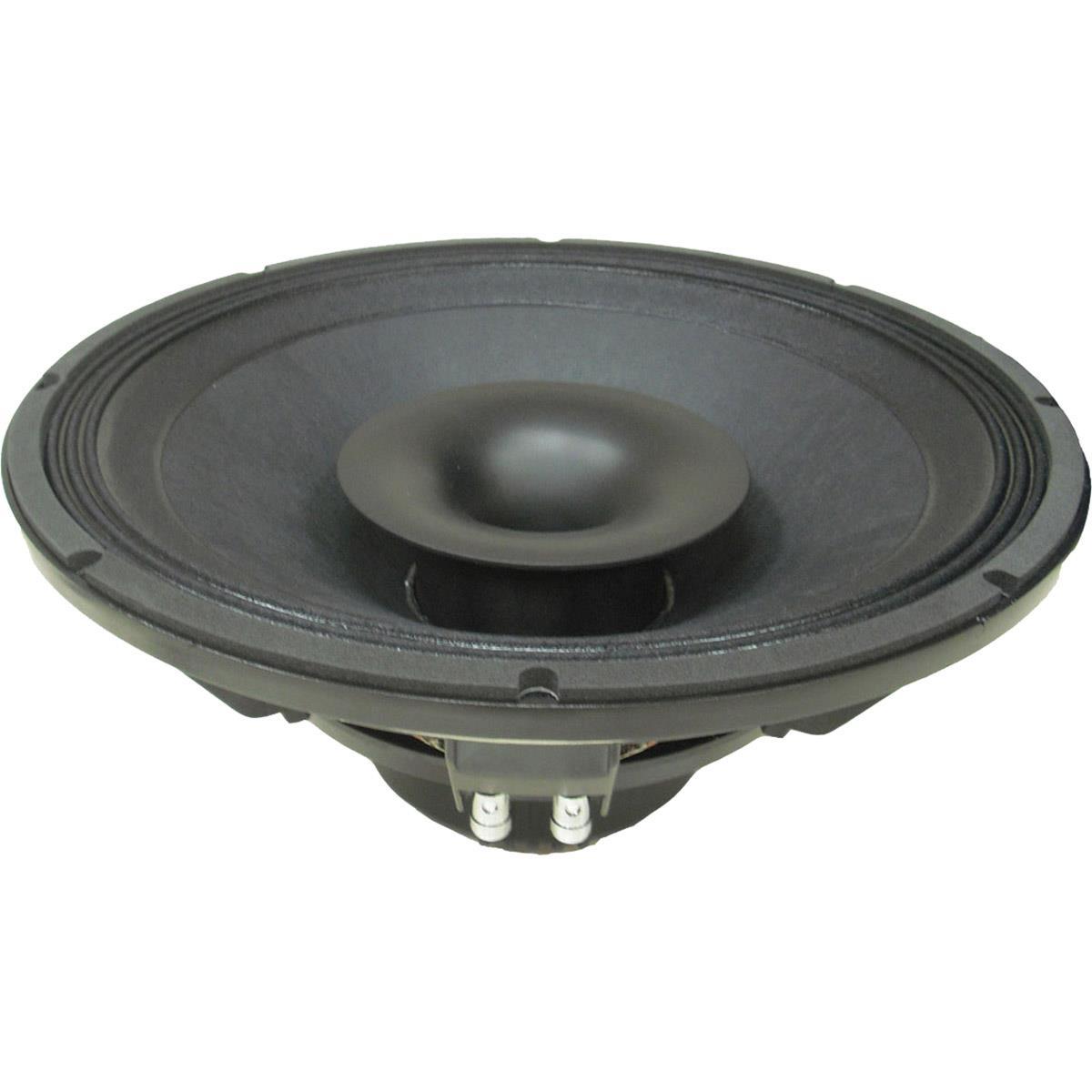 Altavoz coaxial de 15" pulgadas, impedancia LF: 8 ohms, HF: 16 ohms, potencia LF: 400 watts AES, 800 watts programa, potencia HF: 80 watts AES, 160 watts programa, sensibilidad LF: 96 dB, HF: 105 dB, rango de frecuencia: 35 - 20,000 Hz, bobina móvil LF: 4", HF: 2.9", dispersión: 60º, peso: 11.9 kg, imán: ferrita.
