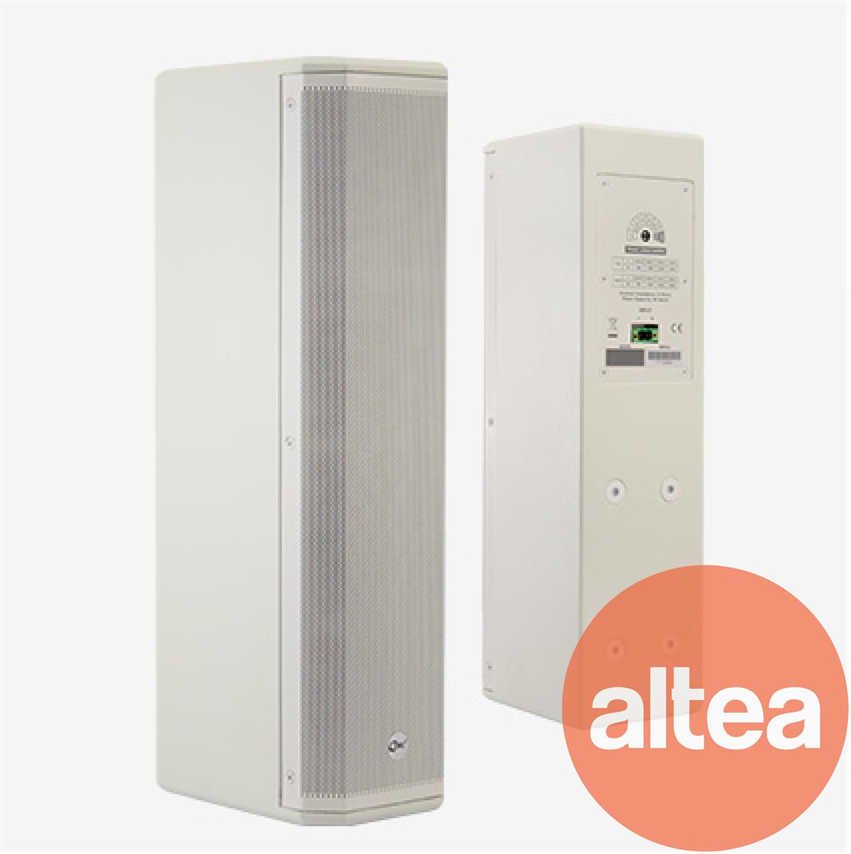 Columna de arreglo lineal, para instalaciones con voltajes de Línea de 70/100V y también para instalaciones clásicas de 8 Ohms de impedancia.