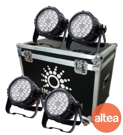 PAR LED 18 LEDS SMD DE 10W RGBWA IP65 USO EXTERIORES