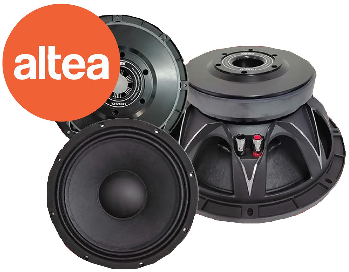 BOCINA 12" 350W RMS, CANASTA DE 
ALUMINIO