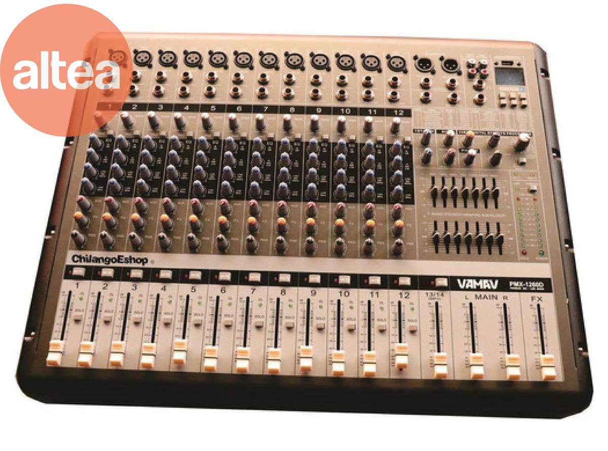 CONSOLA AMPLIFICADA TIPO MIXER ,2 
EQ 7 BANDAS, DSP, USB PLAYER