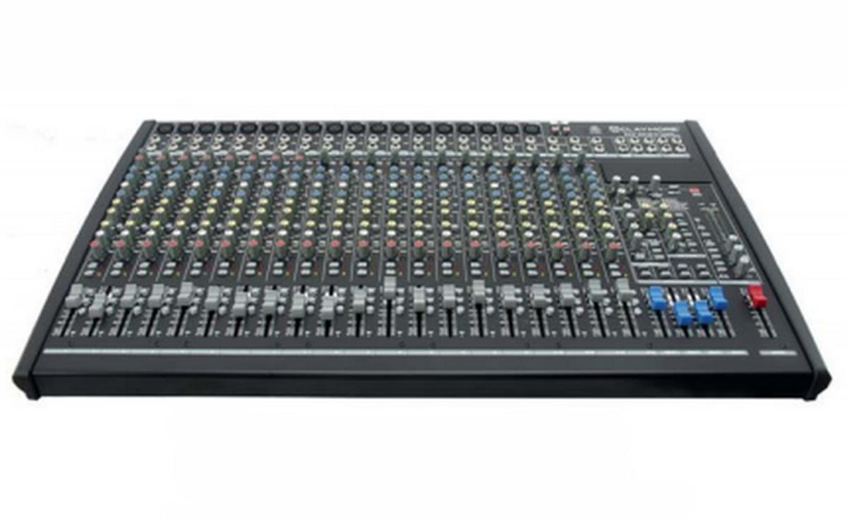 Claymore® presenta su modelo CLY224CX, una mezcladora analógica de 24 canales que incluye compresores, banco de efectos, ecualizador semi paramétrico, salida auxiliar, phantom power, etc.