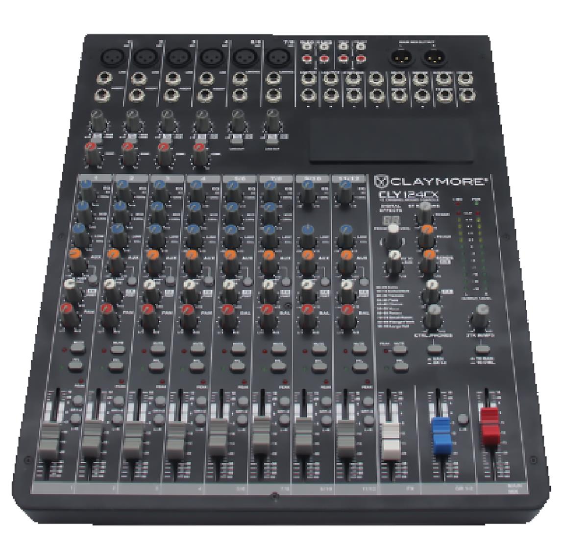 Mezcladora analógica de 12 canales que incluye compresores, banco de efectos, ecualización semi paramétrico, salida auxiliar, phantom power, etc.