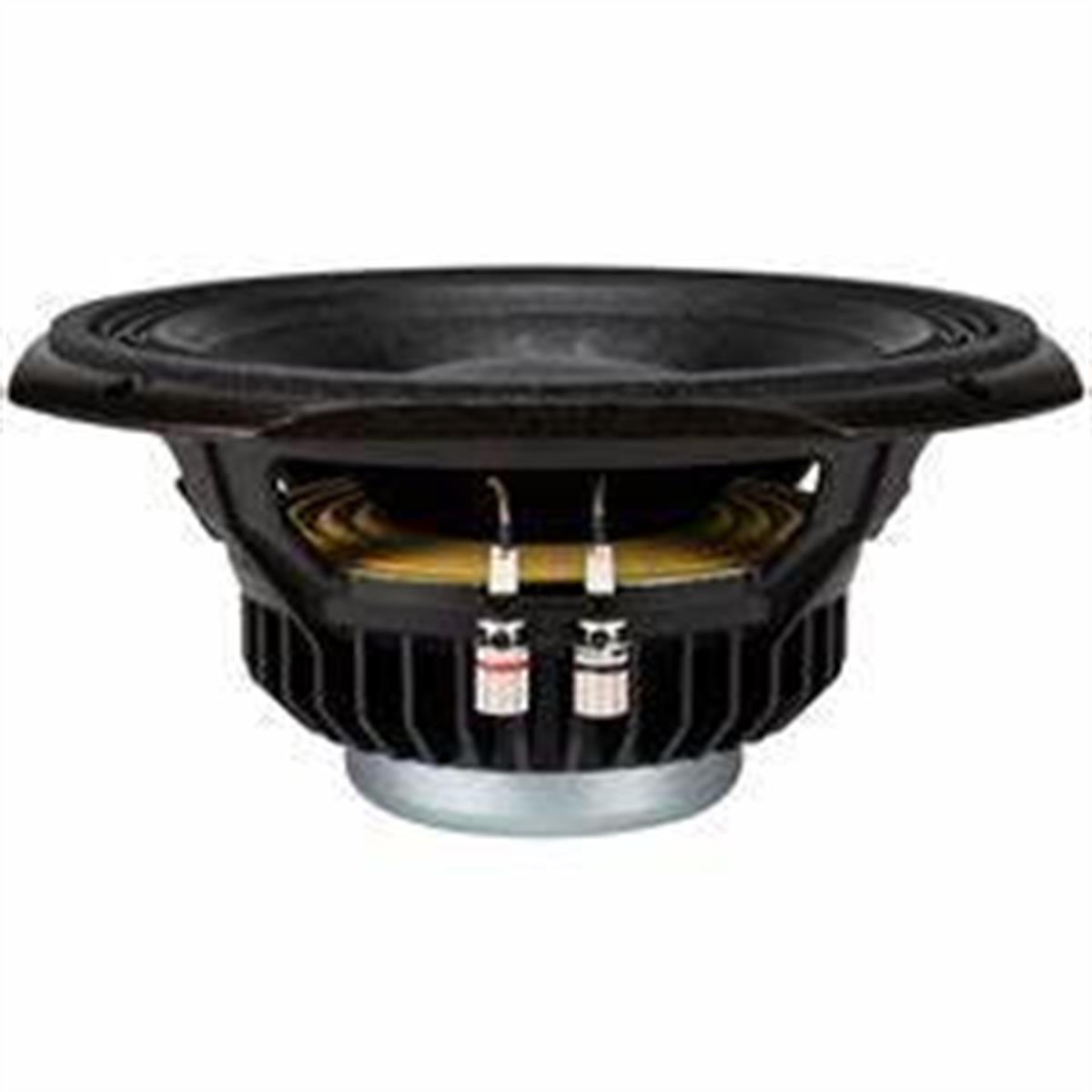 Diámetro externo: 10.0”
Impedancia nominal: 4 ohms
Manejo de potencia: 450 W
Sensibilidad: 92.7 dB
