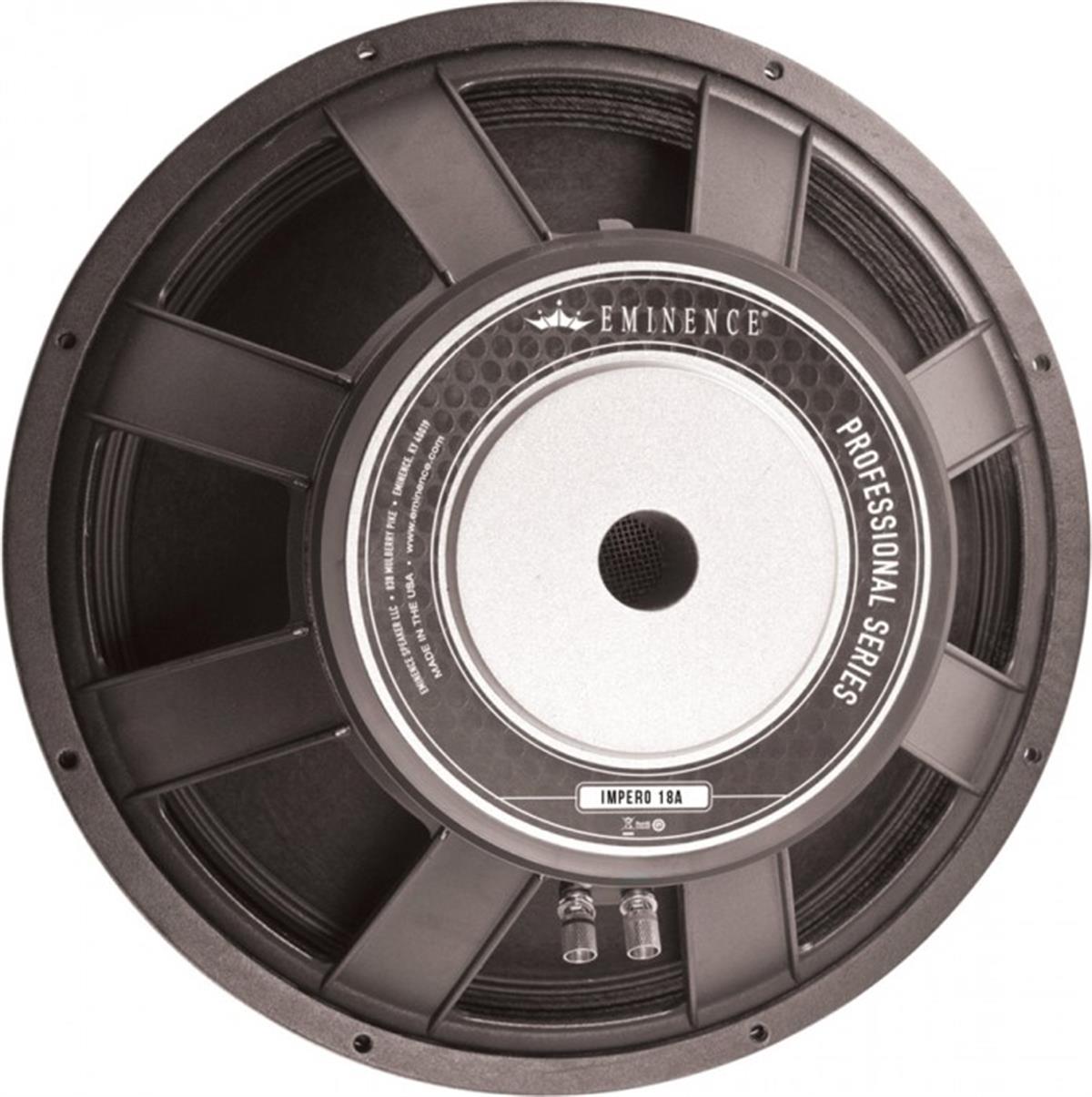 Diámetro nominal de la cesta 18", 457 mm
Impedancia nominal* 8 Ω
Potencia nominal*