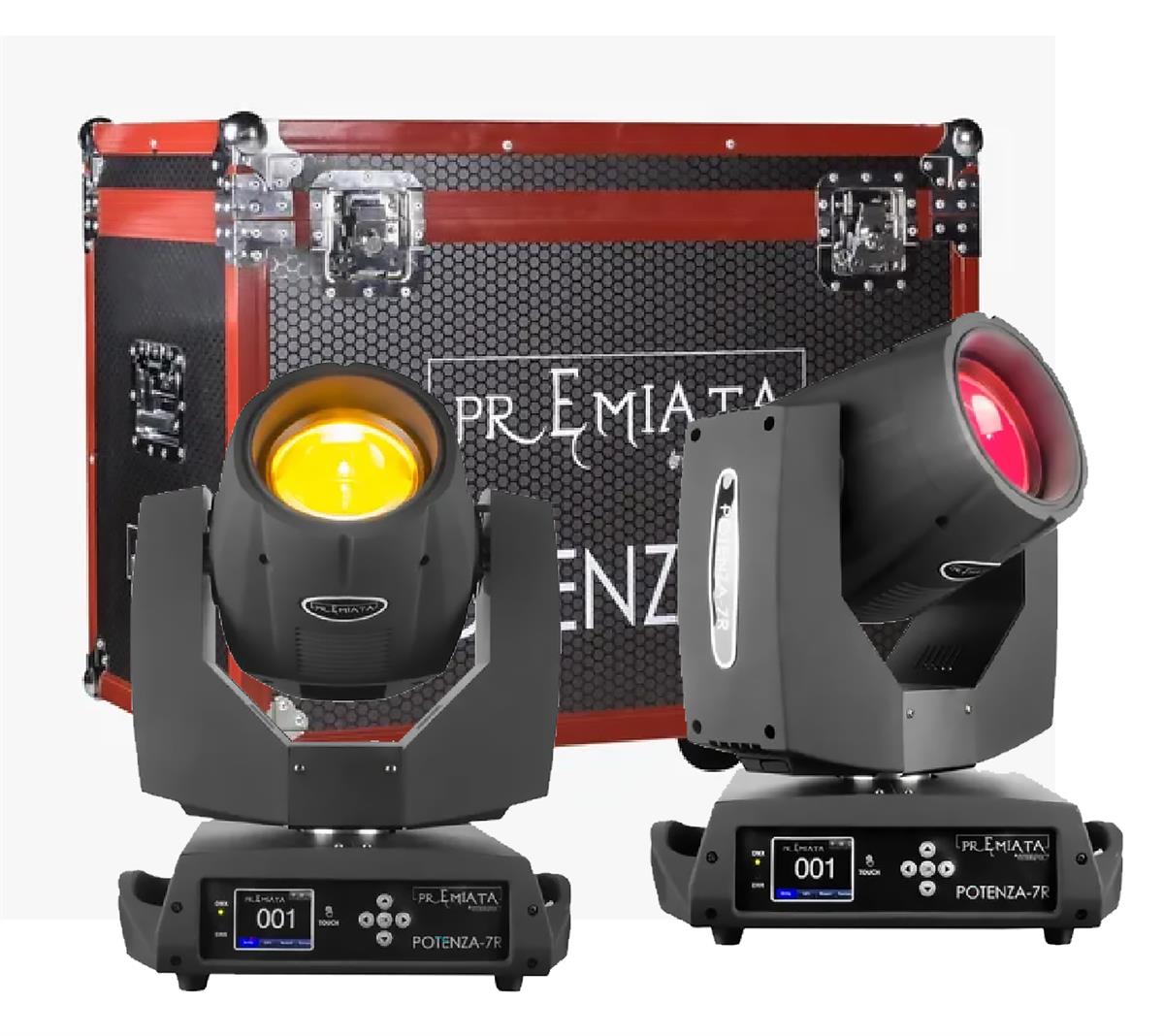 Cabeza robótica 7R, lampara Osram de 230
Watts (Foco de Descarga), disco de 12 gobos
6 gobos dicroicos, prisma de 24 caras, efecto
FROST, disco de 15 colores, pantalla tactil
(Touch), acabado robótica negro mate de
lujo.
case para 2 robóticas, negro texturizado
premium con perfilado rojo, uso rudo.
Incluye: 2 cables de señal DMX, 2 cables de
alimentación, omegas para colgado.