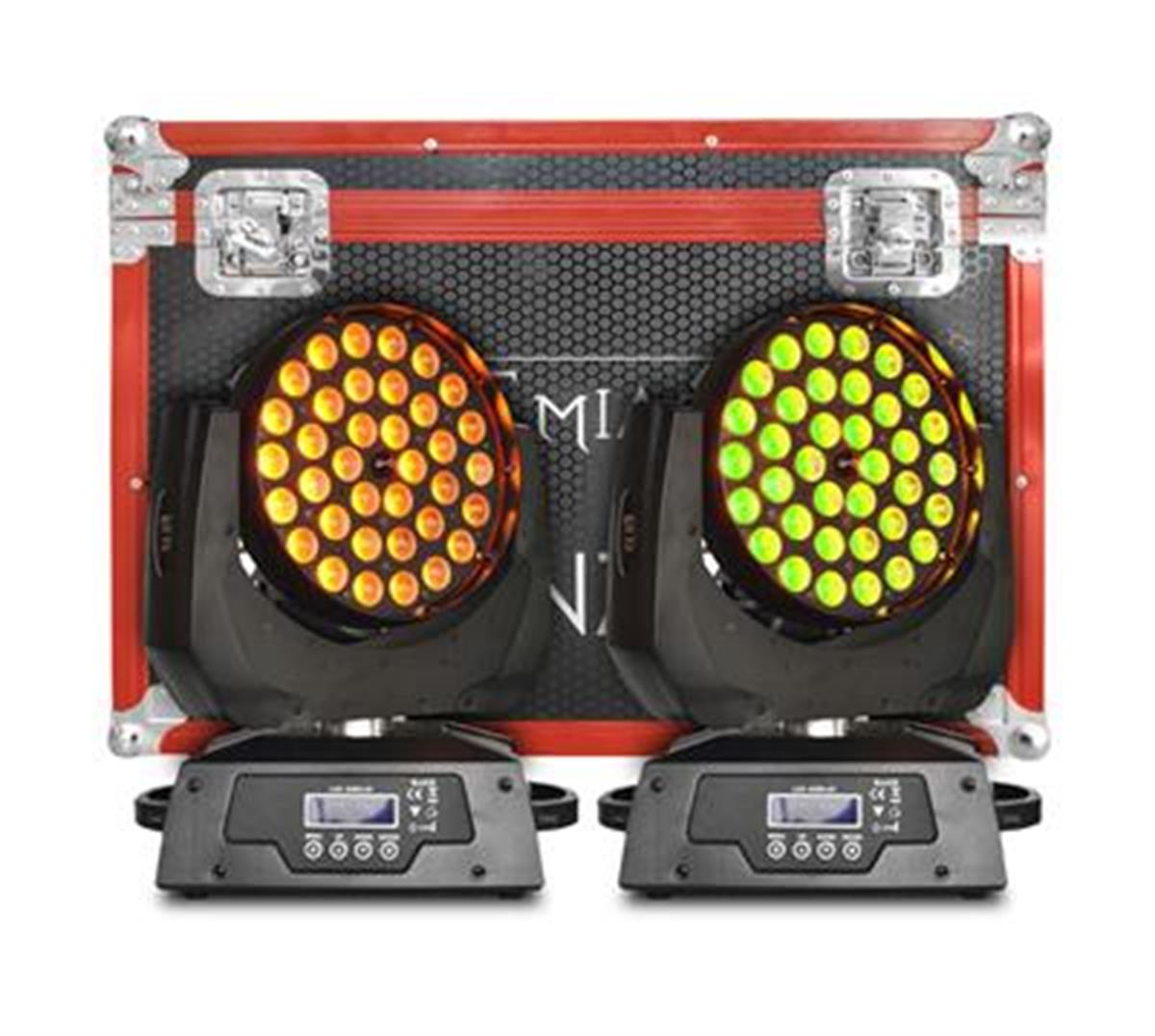 Cabeza LED con ZOOM, WASH de 36 x 15 Watts
alto poder RGBW 4 En 1 ( ROJO, VERDE, AZUL,
BLANCO ) case de alta resistencia, con estructura
de aluminio reforzado, acabado de lujo.
Programación integrada 1/16 canales DMX512
LED.
gama de respuesta de colores. Activación
audiorítmica, pre-programada, automática y
modo maestro esclavo servomotores de doble
movimiento, cambio de colores y velocidad ajustables. 