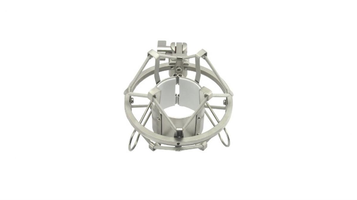 Spider Holder, aísla el micrófono de la vibración física, el piso y el ruido del soporte. Metálico y ángulo ajustable.