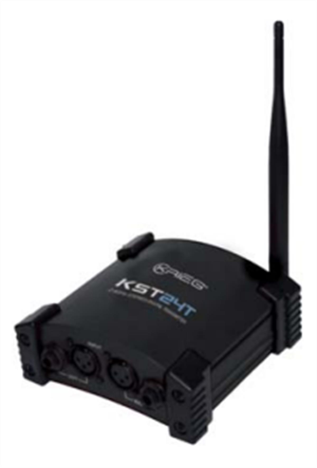 Receptor inalámbrico de Audio para uso general. Este receptor Digital de 2.4 GHz tiene salidas balanceadas 6.3 mm para que cualquier fuente de señal de audio transmitida por el transmisor KST24T pueda ser utilizada por cualquier equipo de audio.siendo su uso principal, acompañar a bafles activos de uso general.