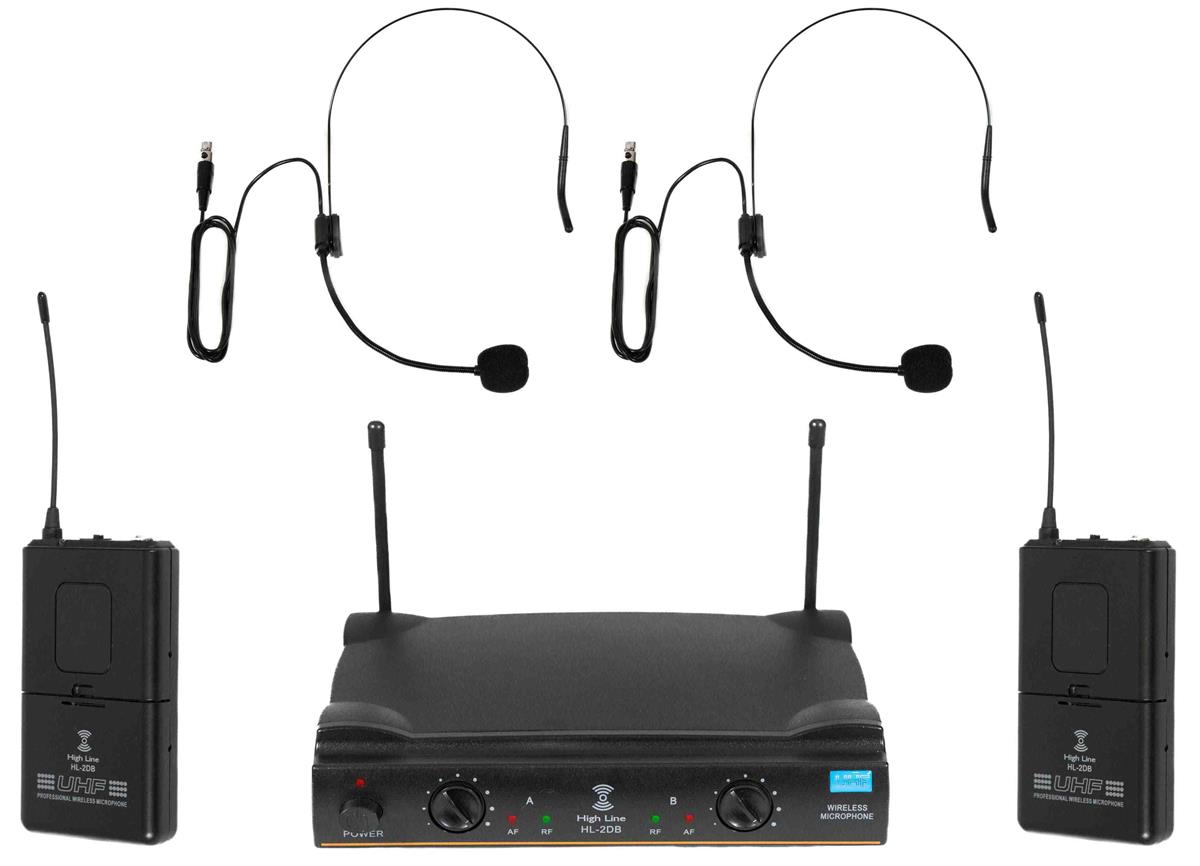 Sistema UHF
Dos microfonos de diadema  profesionales