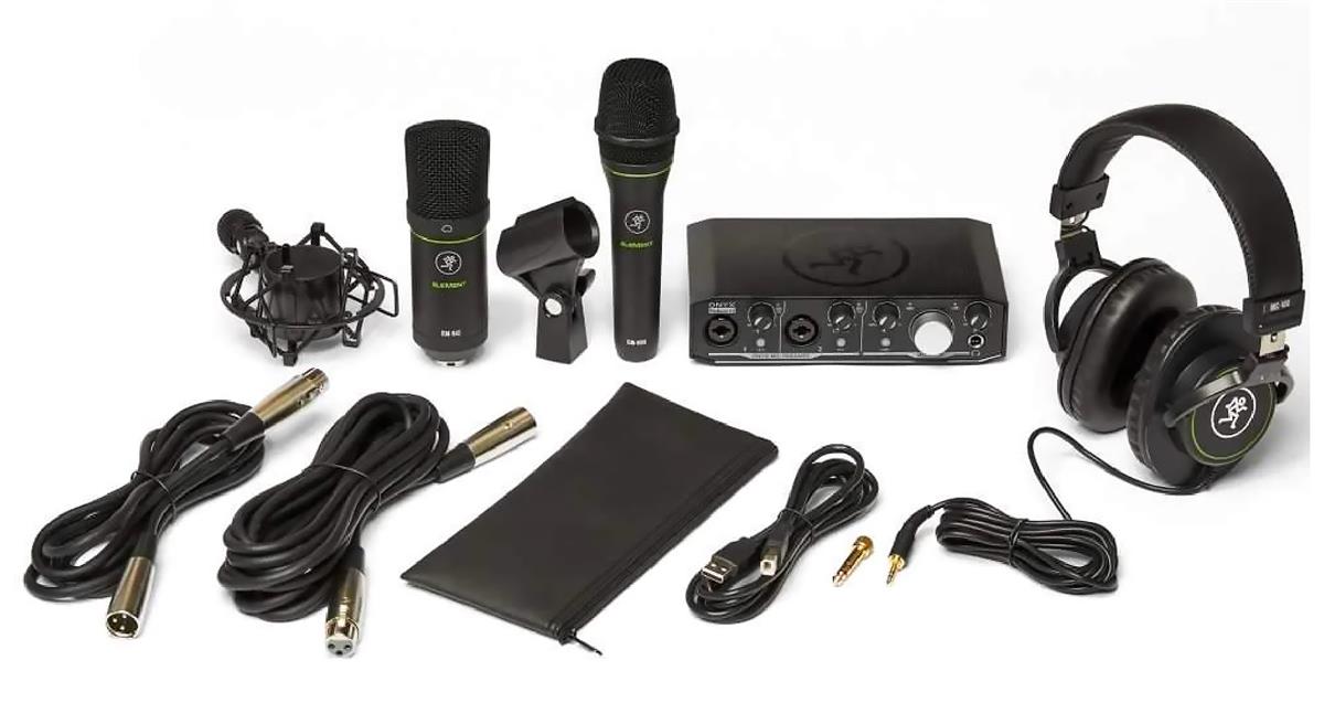 PAQUETE RECORDING INCLUYE INTERFAZ ONYX PRODUCER, MICROFONOS EM89D Y EM91C, AUDIFONOS MC-100