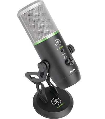 Mackie Micrófono condensador USB de carbono premium para creación de contenido, transmisión en vivo y grabación móvil