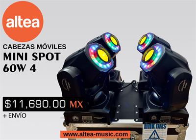 MINI SPOT LED 60w (4 PIEZAS
+ CASE)