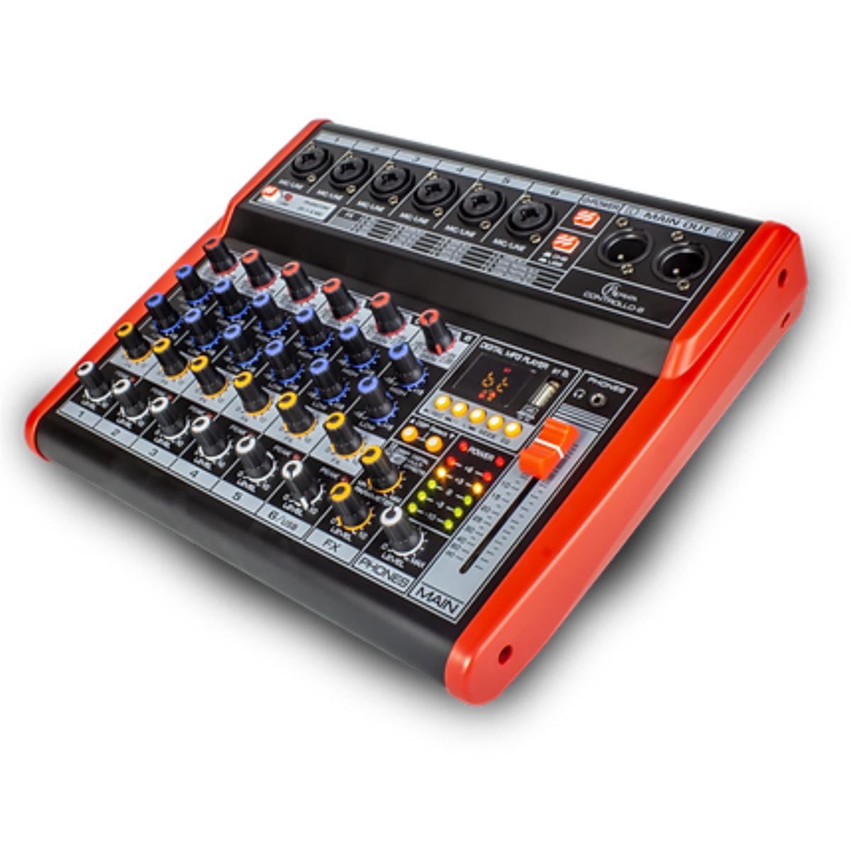 Mezcladora Profesional
8 Canales Preamplificados de calidad de Estudio Integrados
Ecualizadores por Canal
Bluetooth y Conexión USB/PC
Sonido de Primera Calidad
Procesador FX de 24 BITS con 16 Preajustes de Delay
