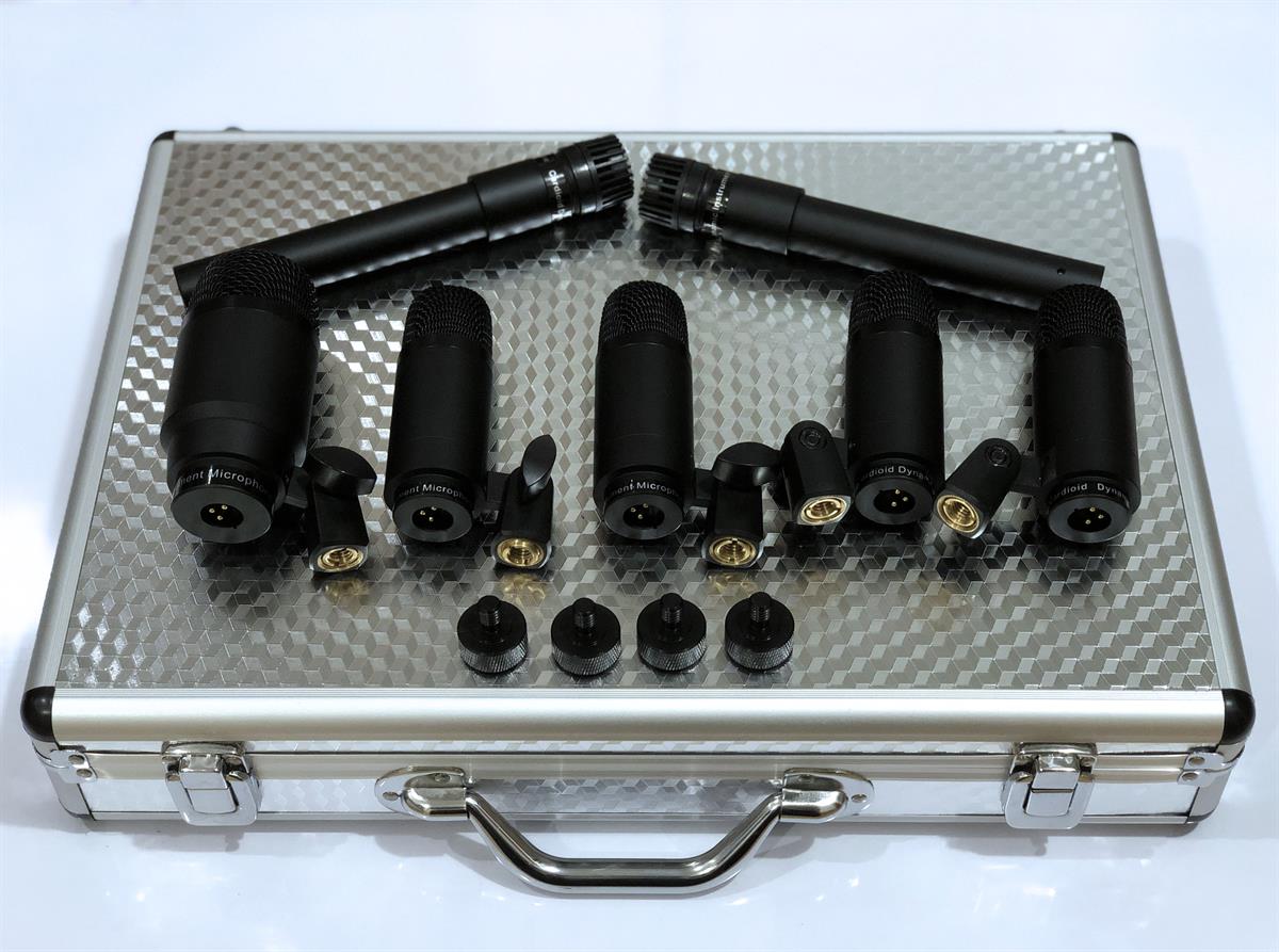 SET DE 7 MICRÓFONOS PARA BATERÍA. 