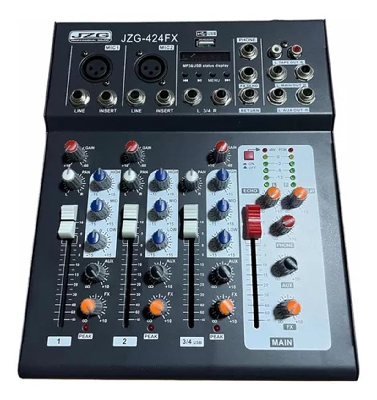 MEZCLADORA DE 4 CH 2 XLR, BLUETOOTH INTERFACE 