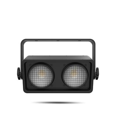 Shocker 2 es un cegador de doble zona con LEDs COB blancos cálidos de 85 watts. Perfecto para producciones teatrales, conciertos, pistas de baile y más, Shocker 2 tiene un soporte de expansión incluido que permite la unión rápida de una segunda unidad para crear un cegador de 4 cabezas. El control de modulación por ancho de pulso ajustable (PWM) está incorporado para eliminar el parpadeo en la cámara. Shocker 2 tiene conexiones de entrada / salida de energía compatibles con PowerCON® para el enlace de corriente y opciones de control flexible con conectores DMX integrados de 3 y 5 pines.