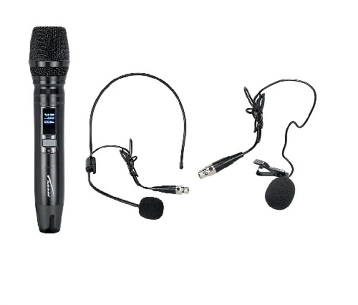 SISTEMA DE 3 MICRÓFONOS INALAMBRICOS DIGITALES.